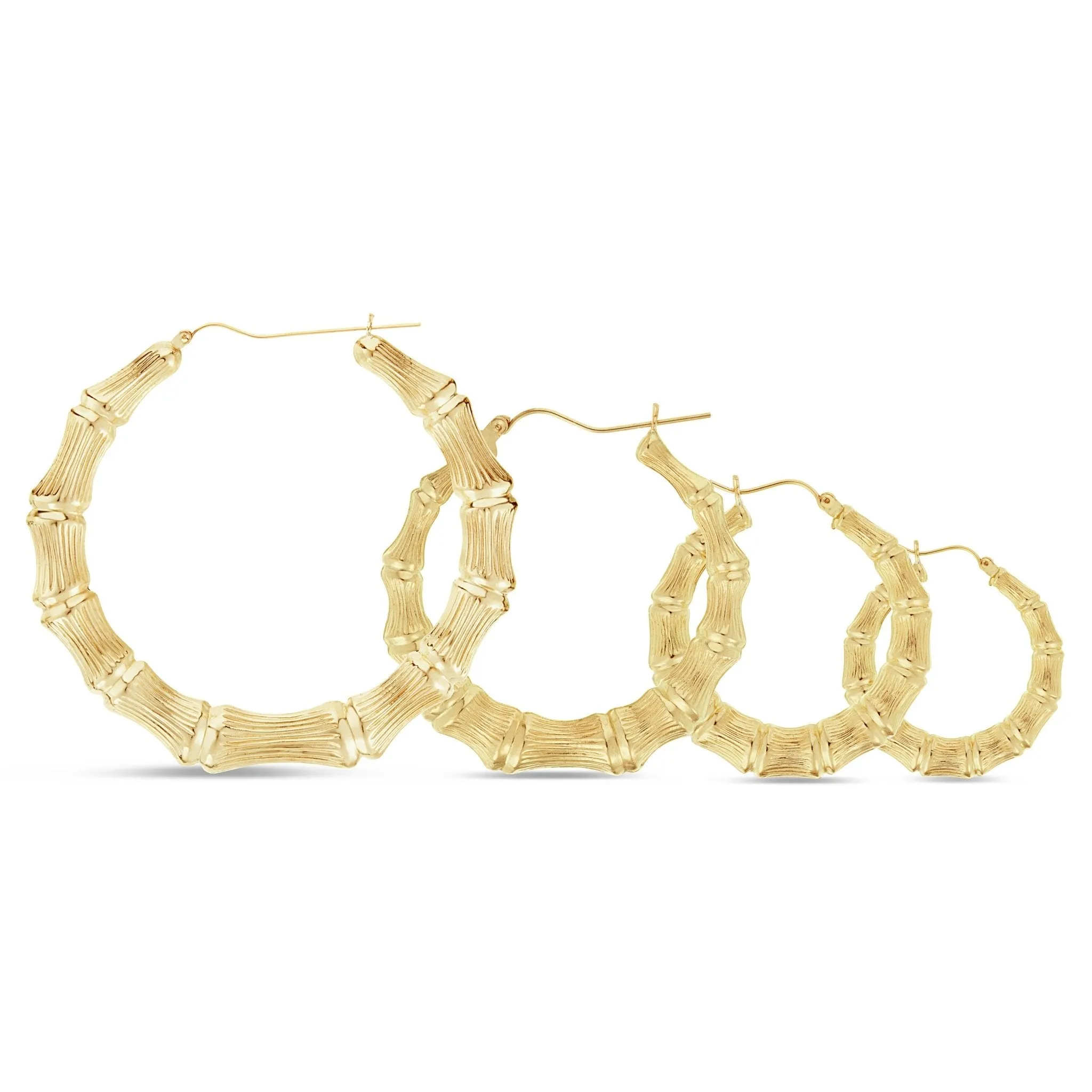 10K Gold Bamboo Hoops