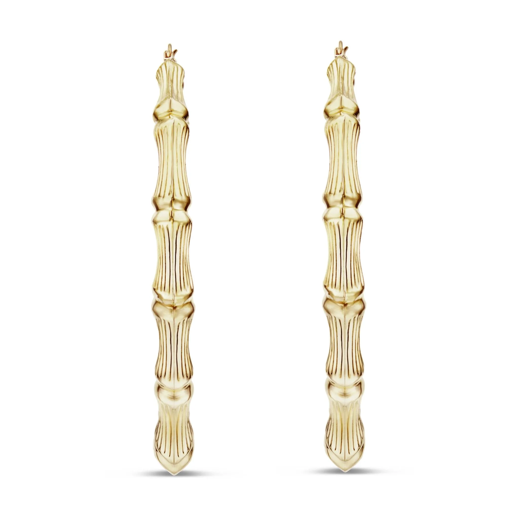 10K Gold Bamboo Hoops