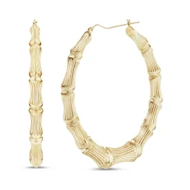 10K Gold Bamboo Hoops