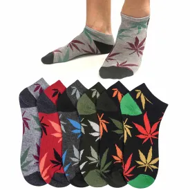 12 Pairs Novelty 420 Gift Socks Smoker Leaf Pot Ankle Casual Low Cut Men 10-13