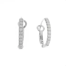 14k Gold Small Diamond Hoops
