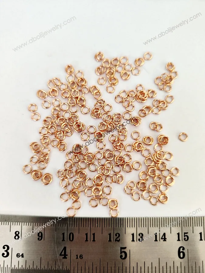 4 mm rose gold  jump ring micron plated JRRGMP4