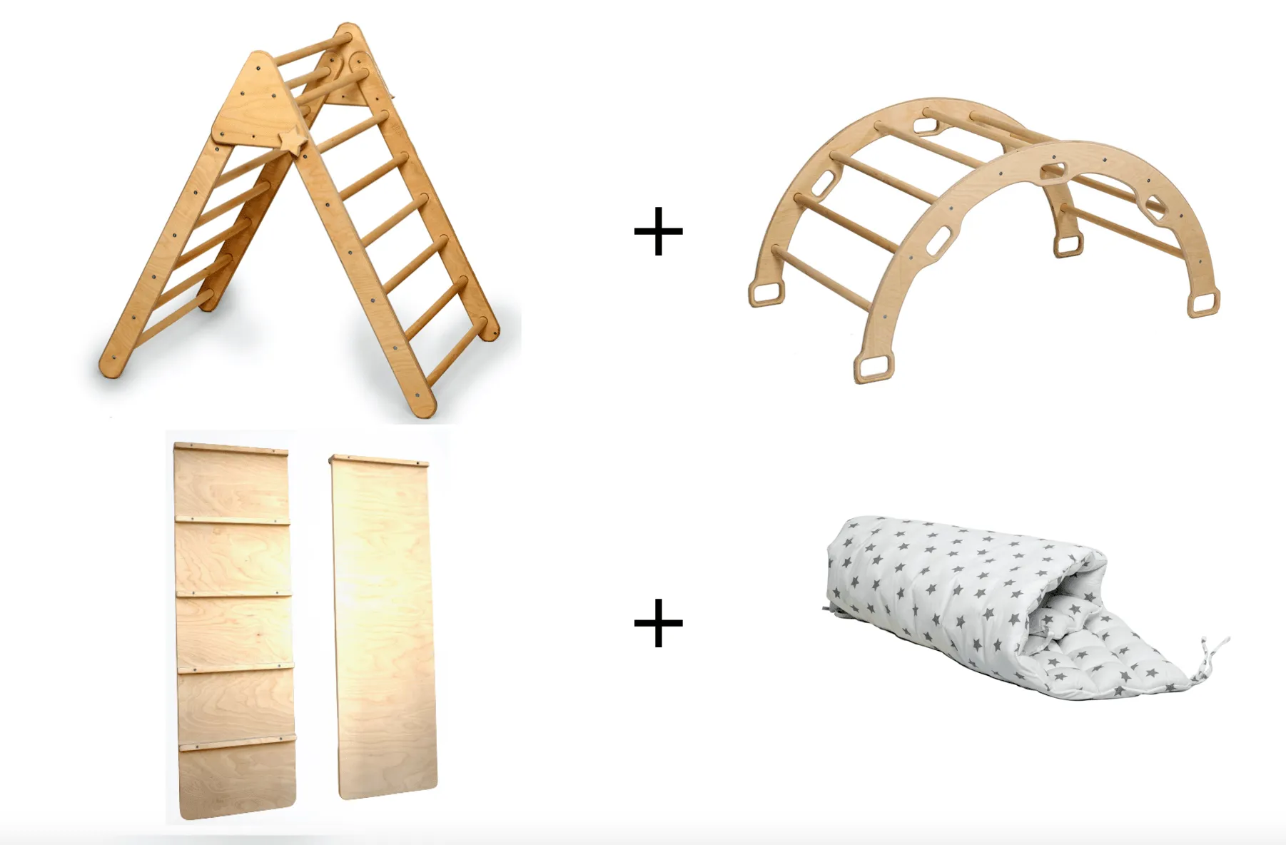 4 Pieces Set Climbing Triangle-Arch Rocker-XL Pillow and Ramp