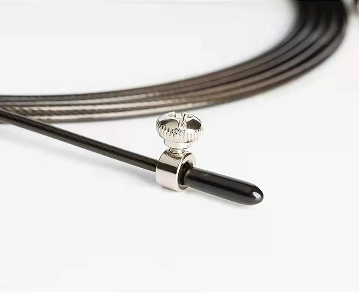 Adjustable Steel Cable Jump Fitness Rope-Black