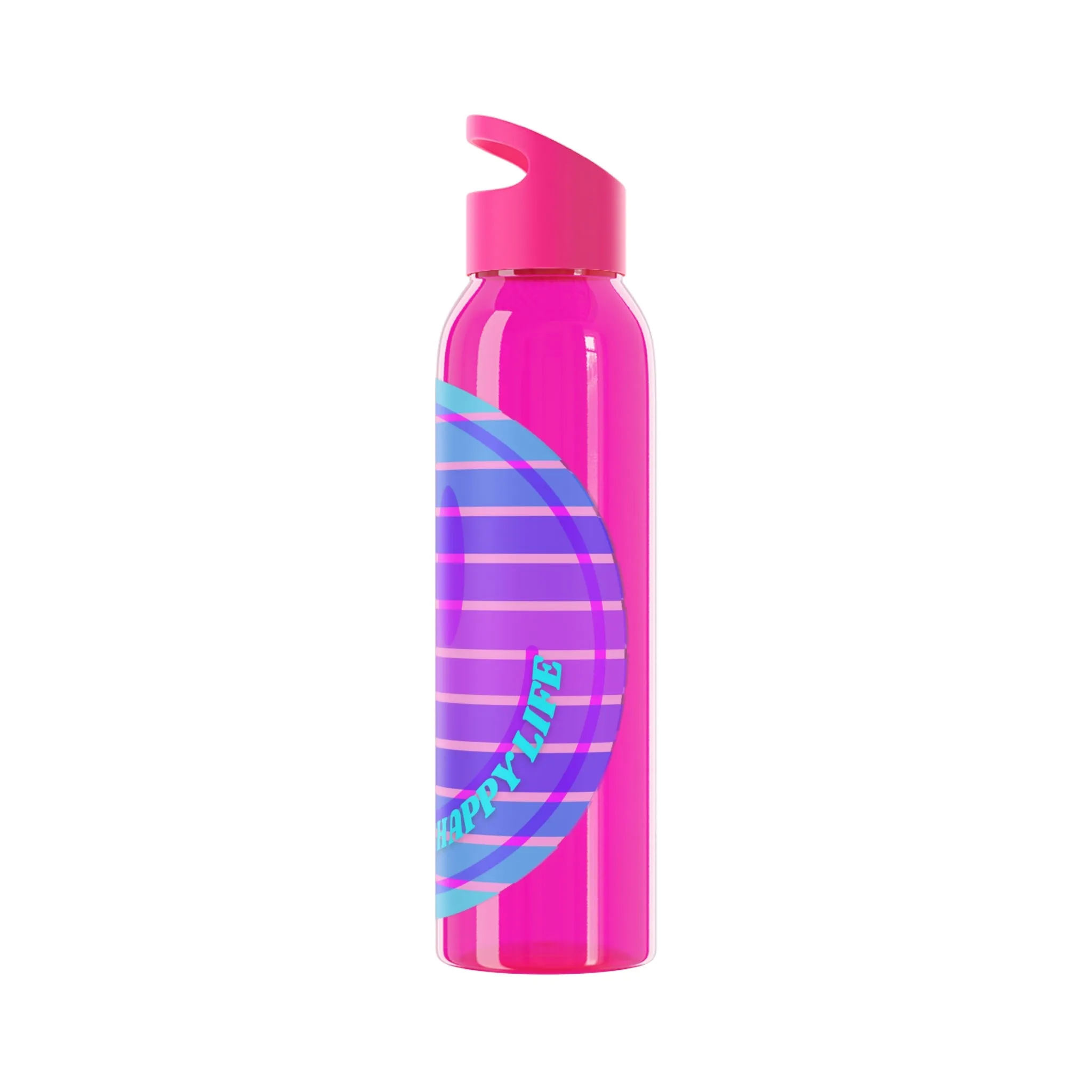 Aesthetic Happy Spirit Happy Life Water Bottle,  Aesthetic Pink, Smile Face, Trendy Tumblr Bottle, Happy Mind Tumbler, BPA Free Smil