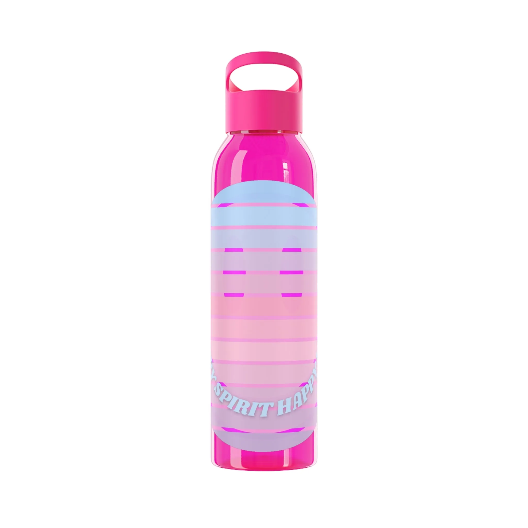 Aesthetic Happy Spirit Happy Life Water Bottle,  Aesthetic Pink, Smile Face, Trendy Tumblr Bottle, Happy Mind Tumbler, BPA Free Smile Bottle