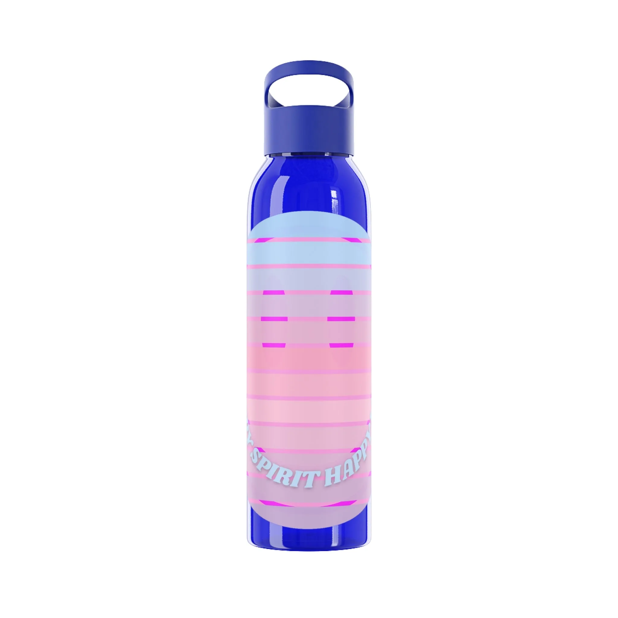 Aesthetic Happy Spirit Happy Life Water Bottle,  Aesthetic Pink, Smile Face, Trendy Tumblr Bottle, Happy Mind Tumbler, BPA Free Smile Bottle