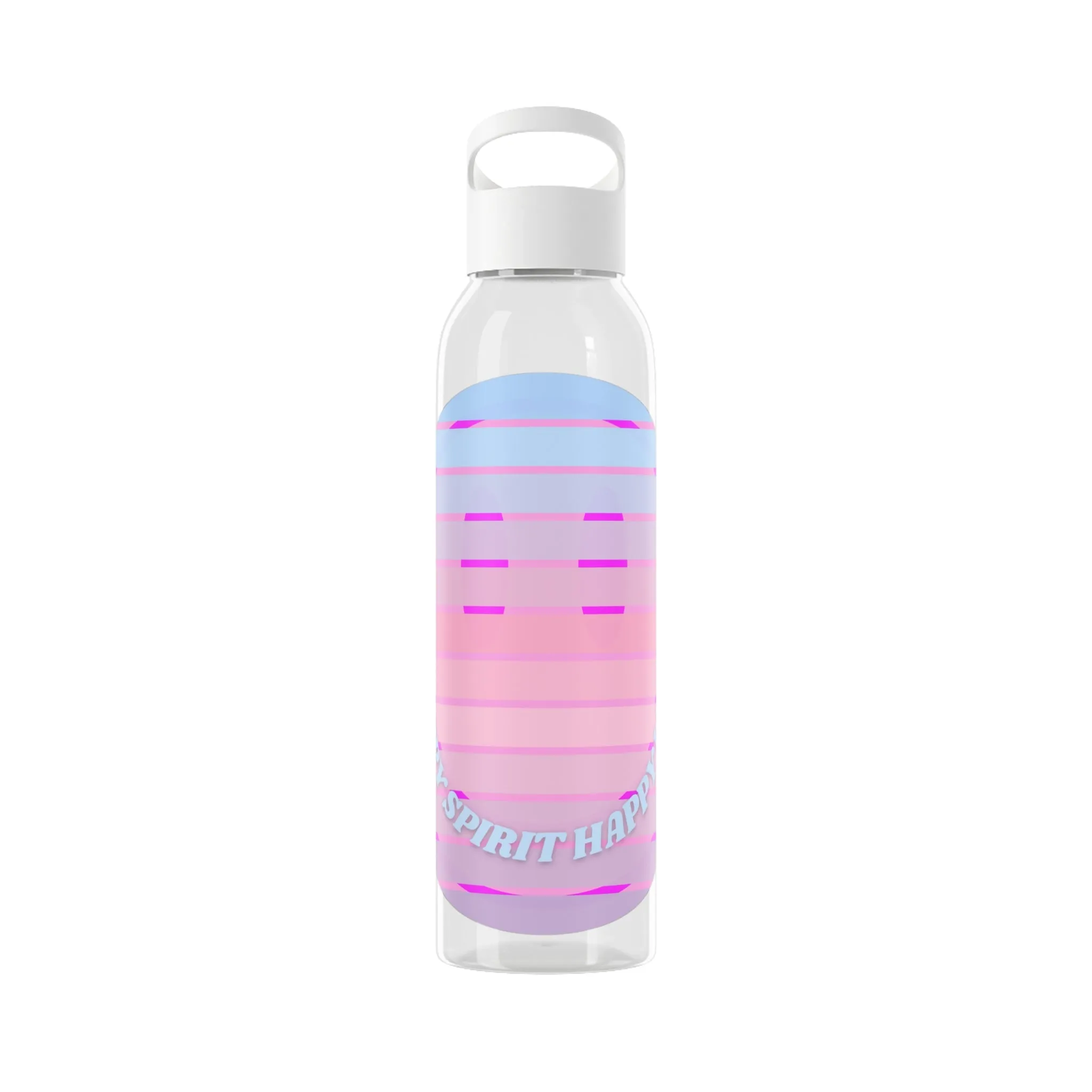 Aesthetic Happy Spirit Happy Life Water Bottle,  Aesthetic Pink, Smile Face, Trendy Tumblr Bottle, Happy Mind Tumbler, BPA Free Smile Bottle