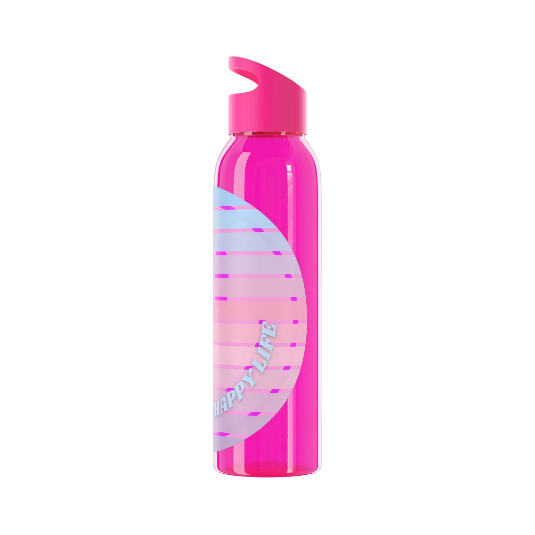 Aesthetic Happy Spirit Happy Life Water Bottle,  Aesthetic Pink, Smile Face, Trendy Tumblr Bottle, Happy Mind Tumbler, BPA Free Smile Bottle