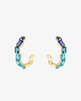 Ann Dark Blue Ombre Midi Hoops