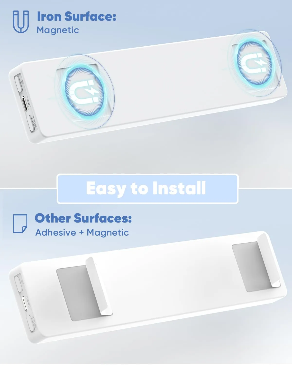 Auxoda Under Cabinet Lighting, 2 Pack Motion Sensor Light Indoor, Rechargeable Closet Lights Battery Operated, LED Lights for Bedroom, Wireless Dimmable Cabinet Lights, Motion Sensor Step Night Light