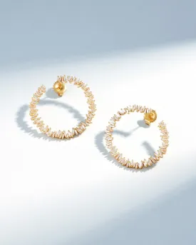 Classic Diamond Midi Sideways Hoops