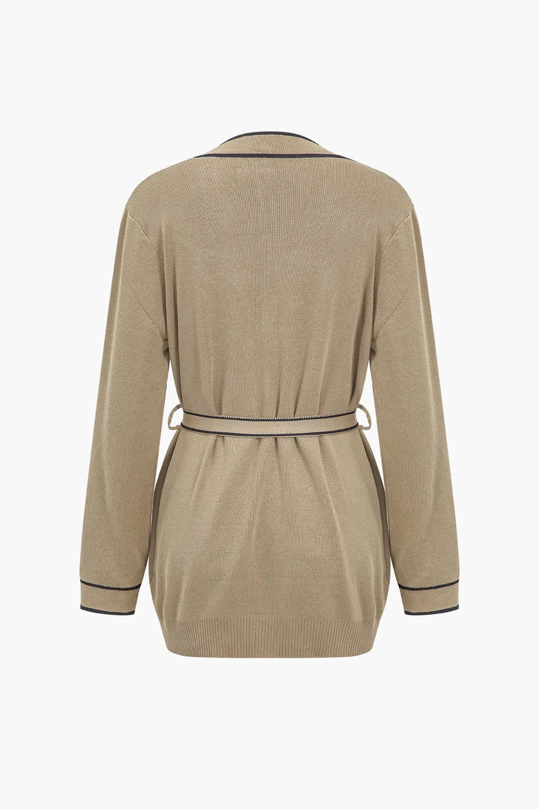 Contrast Binding Knit Top And Pants Set