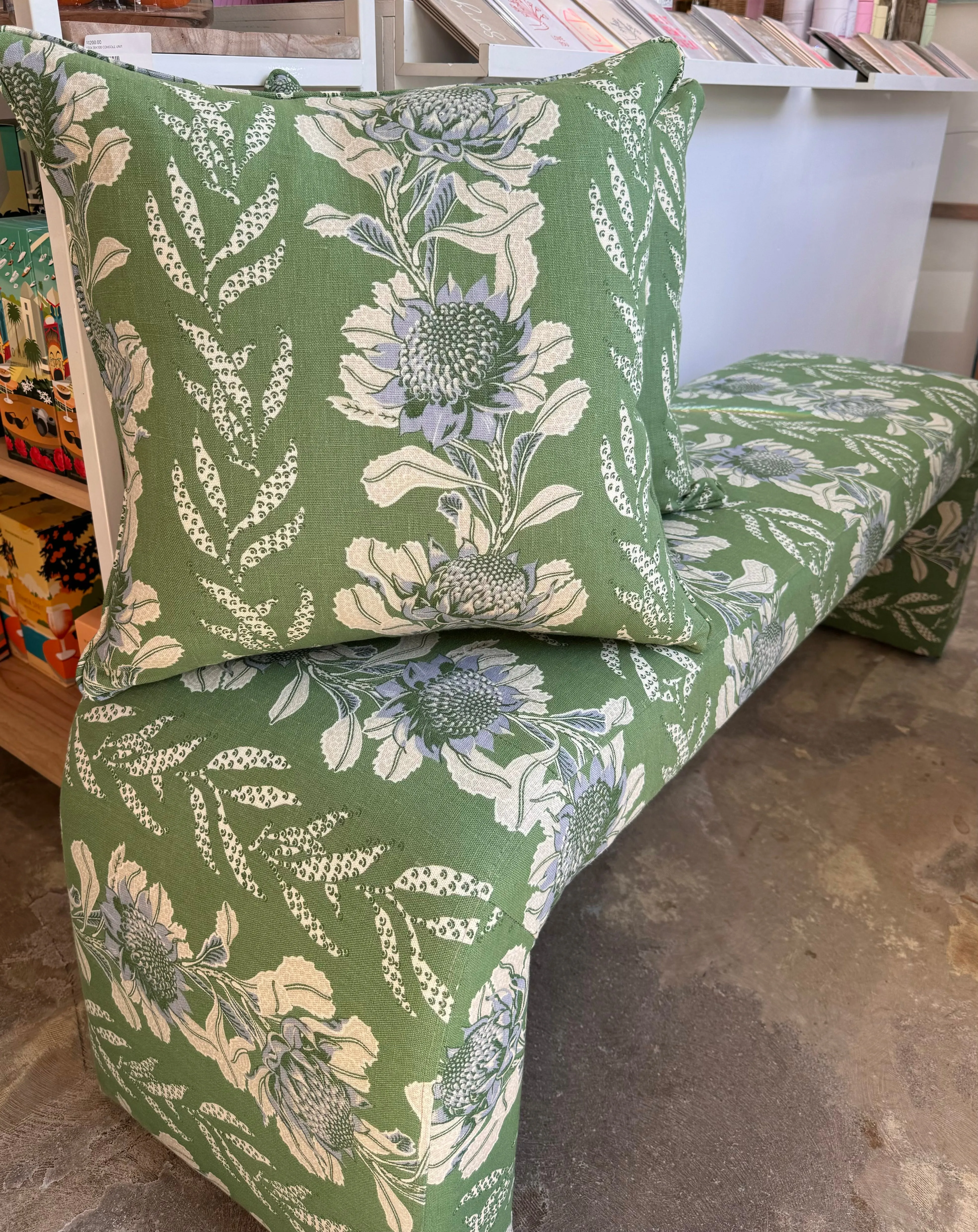 Designer Fabric Covered Bench