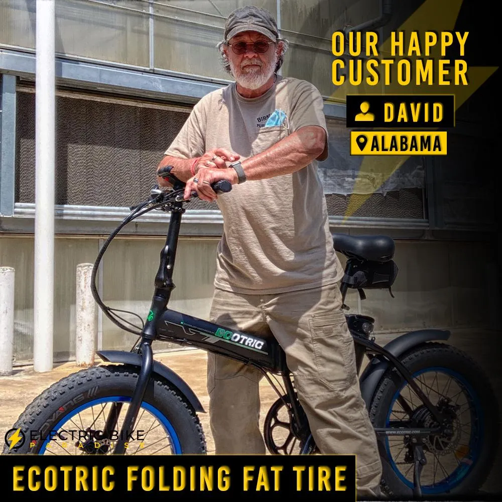 Ecotric Fat Tire 36V/12.5Ah 500W UL Certified  Folding Electric Bike