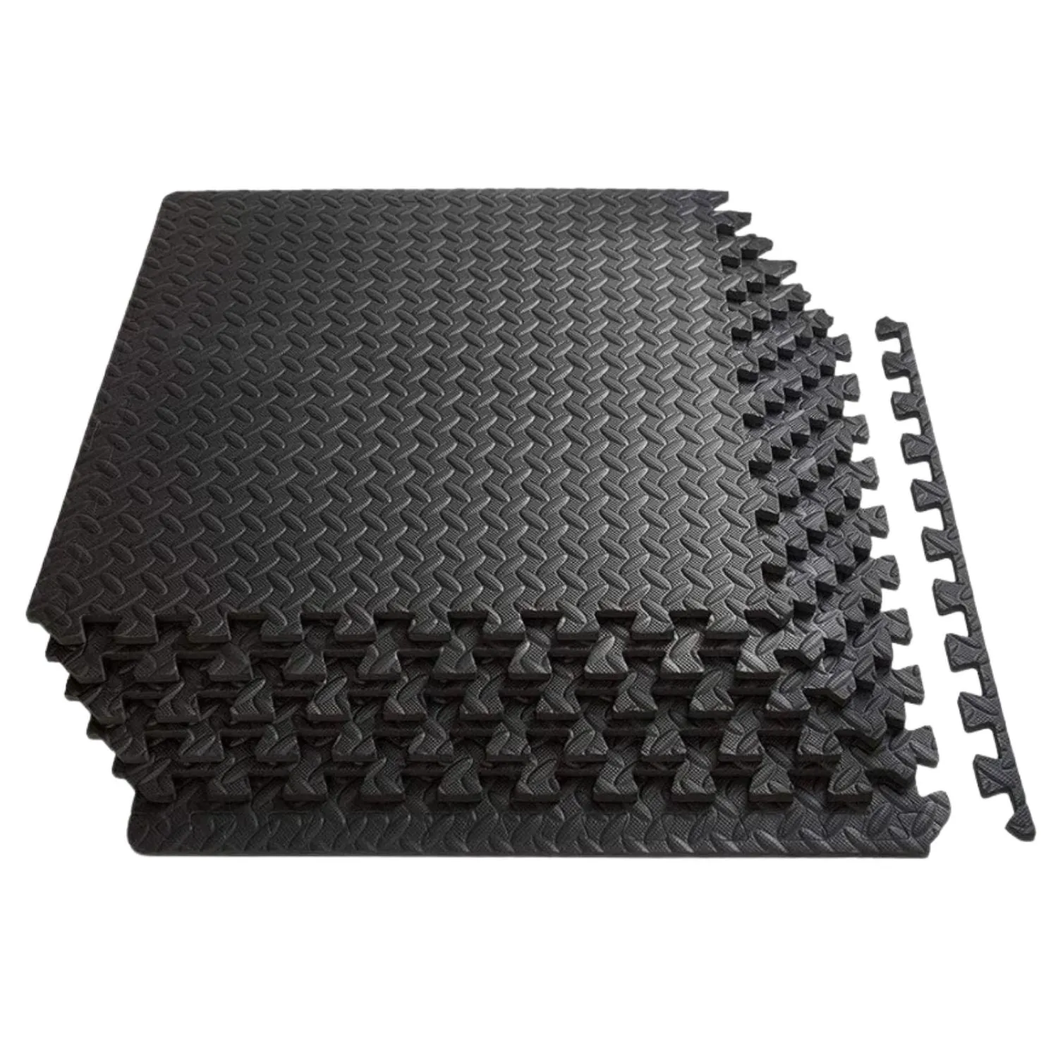 EVA Foam Interlocking Puzzle Gym Mat Tiles, Black - Verpeak