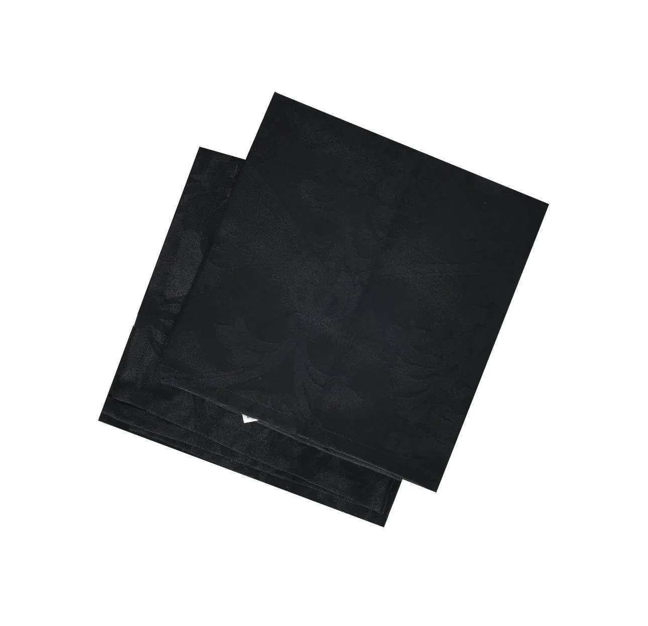 Flower Motive Design Black Pack of 2 Napkins Set