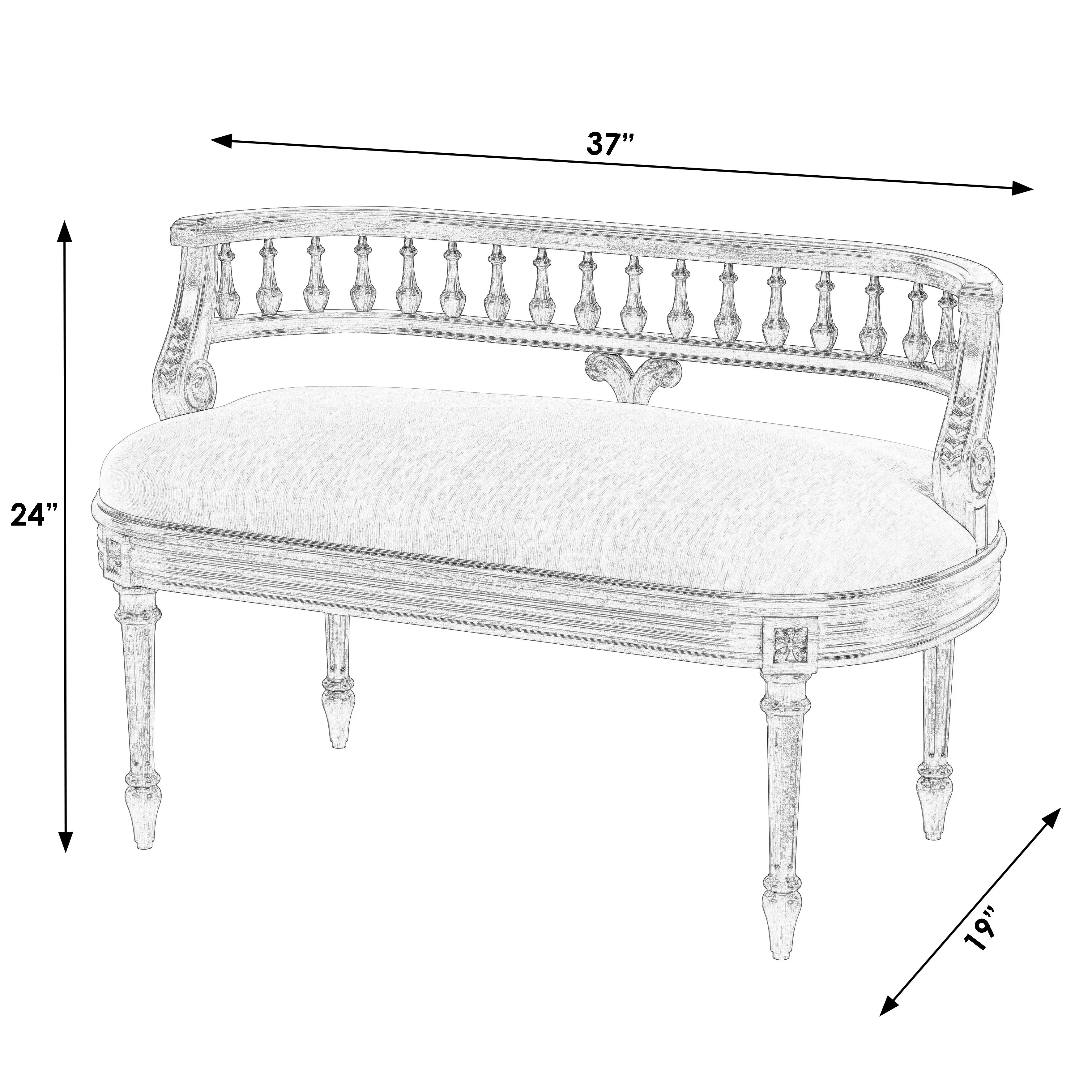 Hathaway 37" Upholstered Bench in Dark Brown  2625024