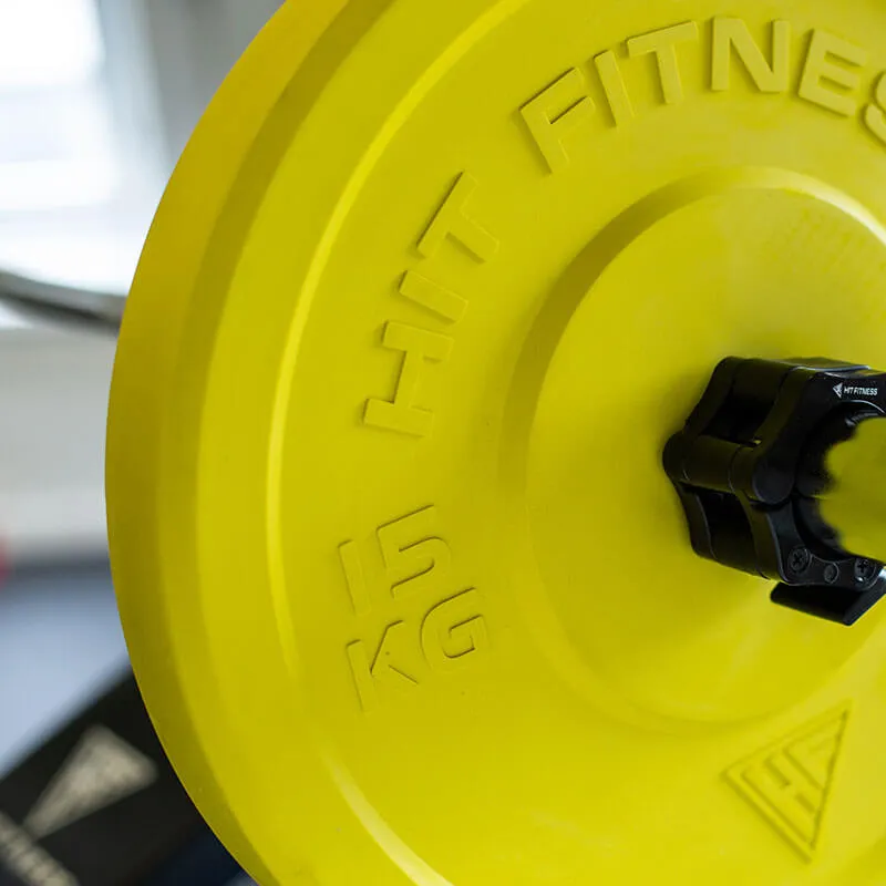 Hit Fitness 15kg Commercial Coloured Rubber Bumper Plate
