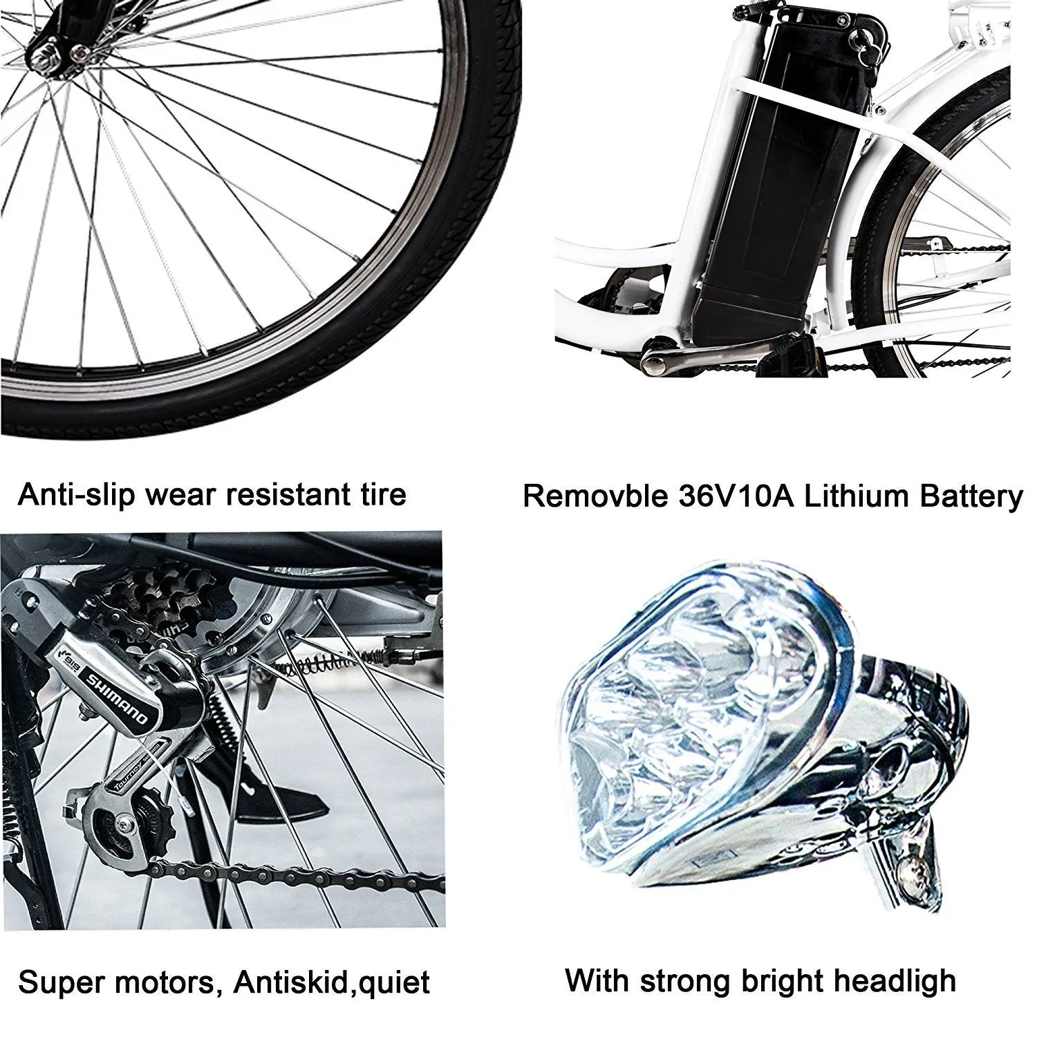 Nakto Camel Women 36V/10Ah 350W Cruiser Electric Bike With Plastic Basket