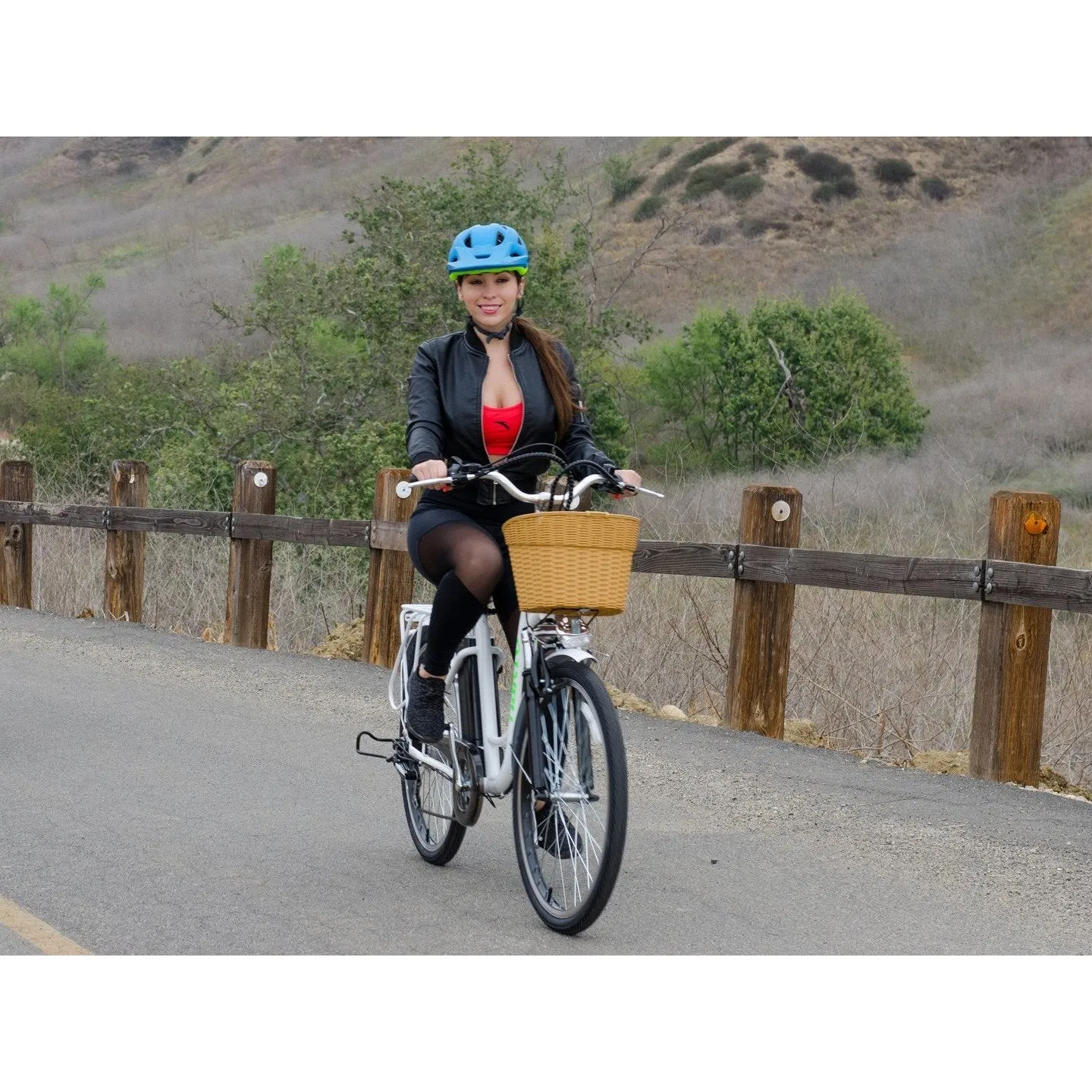 Nakto Camel Women 36V/10Ah 350W Cruiser Electric Bike With Plastic Basket