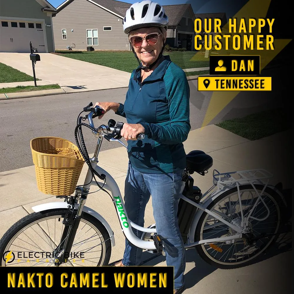 Nakto Camel Women 36V/10Ah 350W Cruiser Electric Bike With Plastic Basket