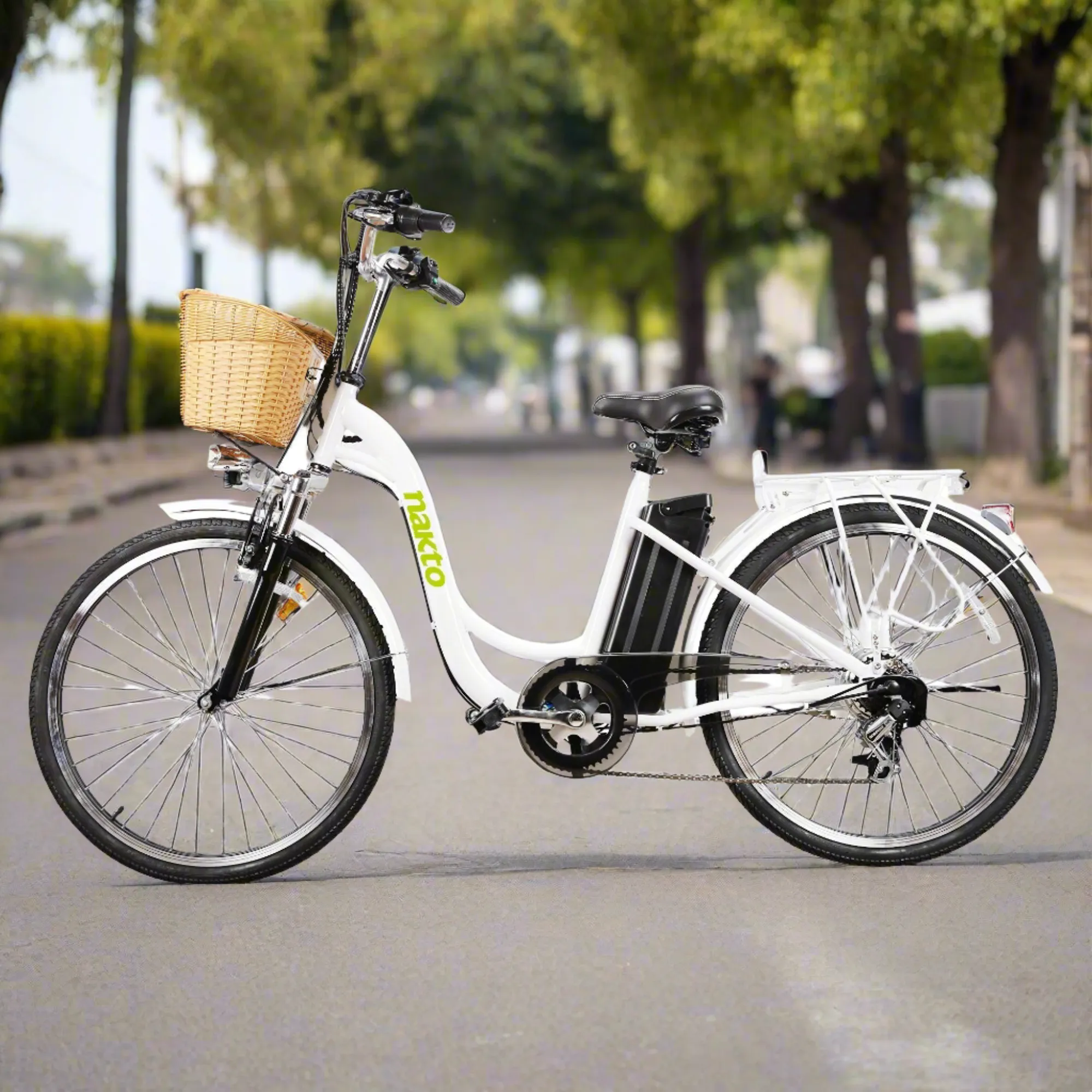Nakto Camel Women 36V/10Ah 350W Cruiser Electric Bike With Plastic Basket