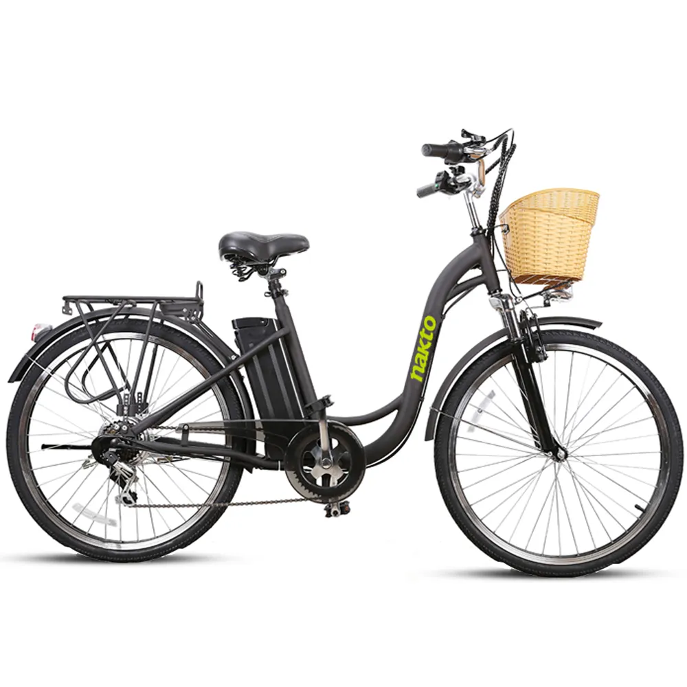 Nakto Camel Women 36V/10Ah 350W Cruiser Electric Bike With Plastic Basket