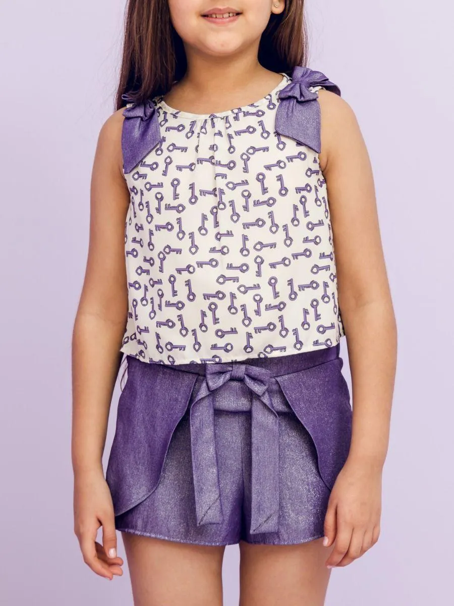 One Friday Lilac Solid Shorts