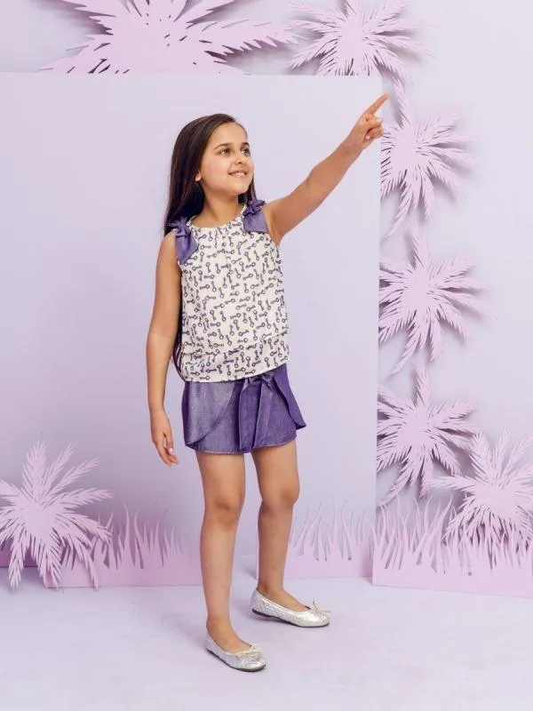 One Friday Lilac Solid Shorts