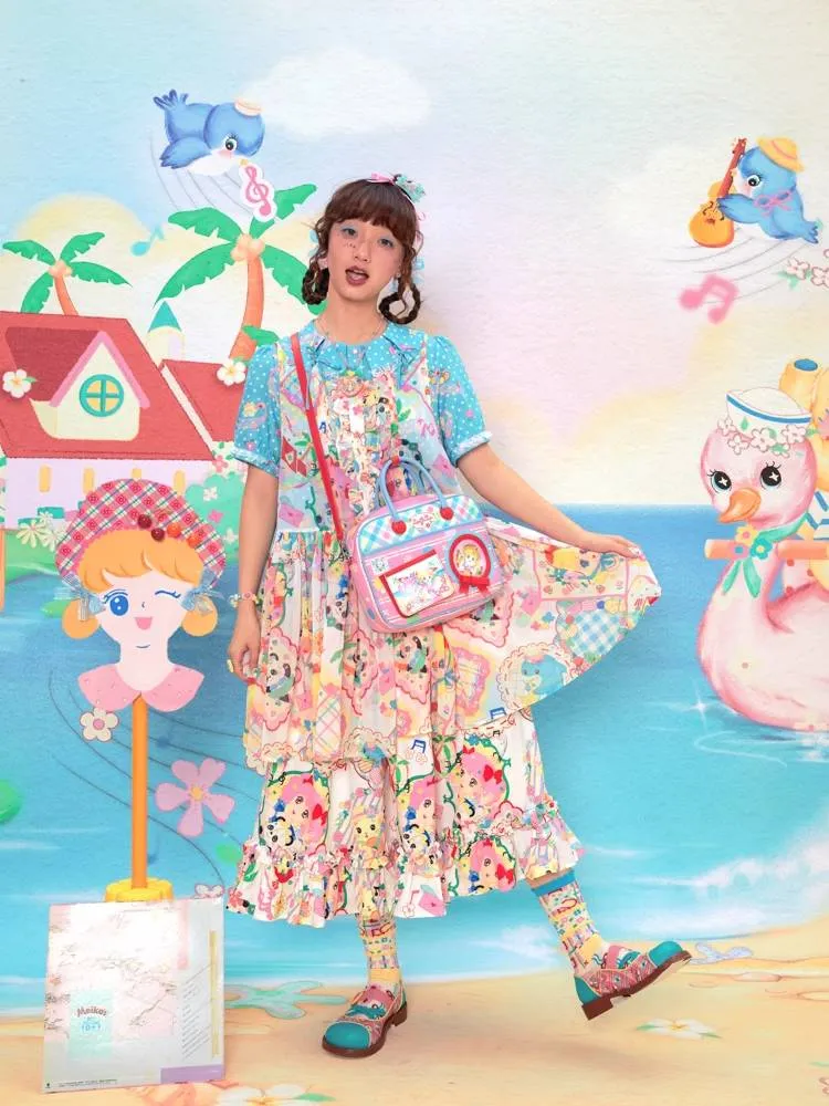 Retro print overskirt【s0000009530】