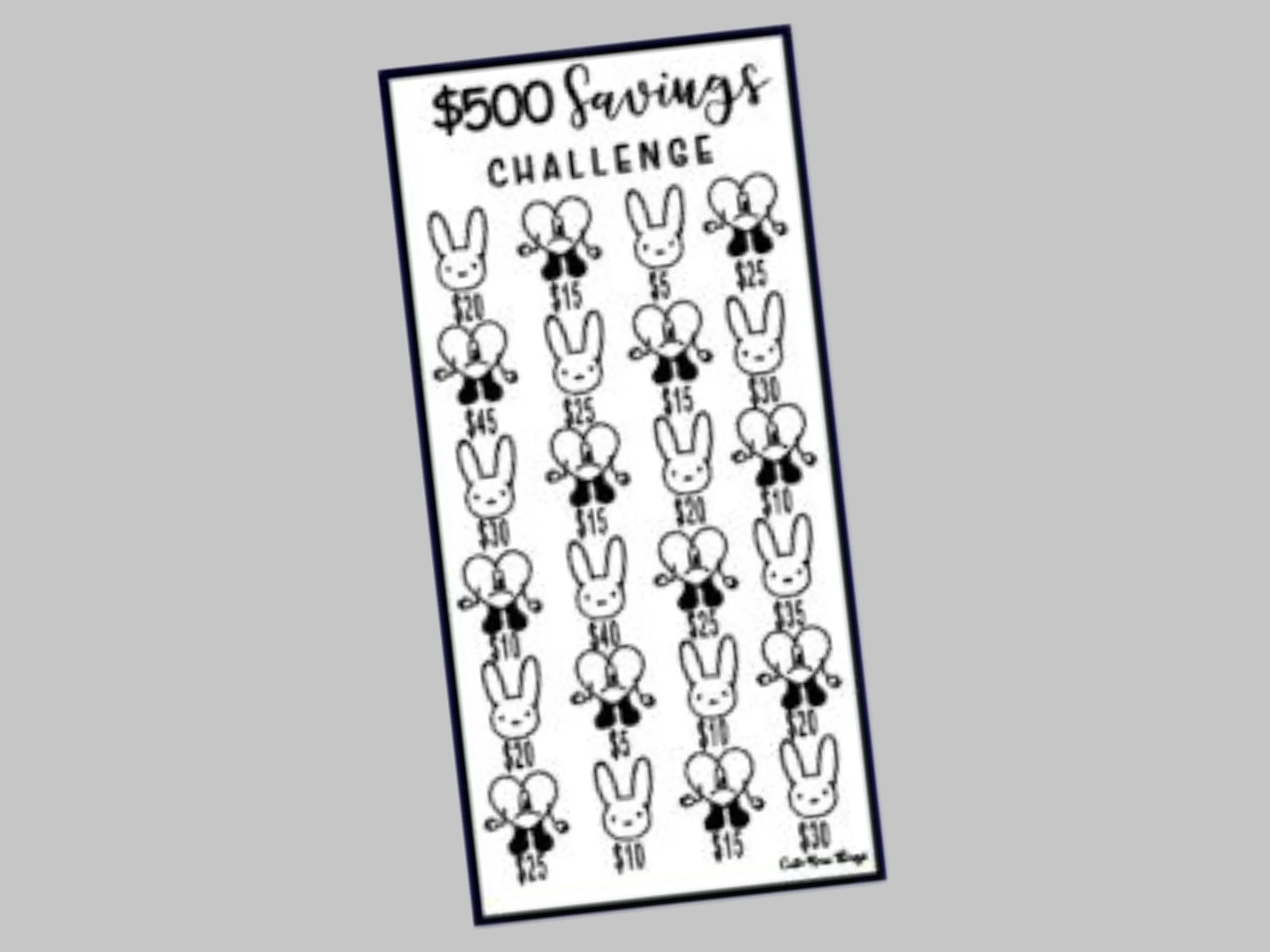 Savings Insert or Cash Envelope | Bad Bunny | 500 Savings Challenge