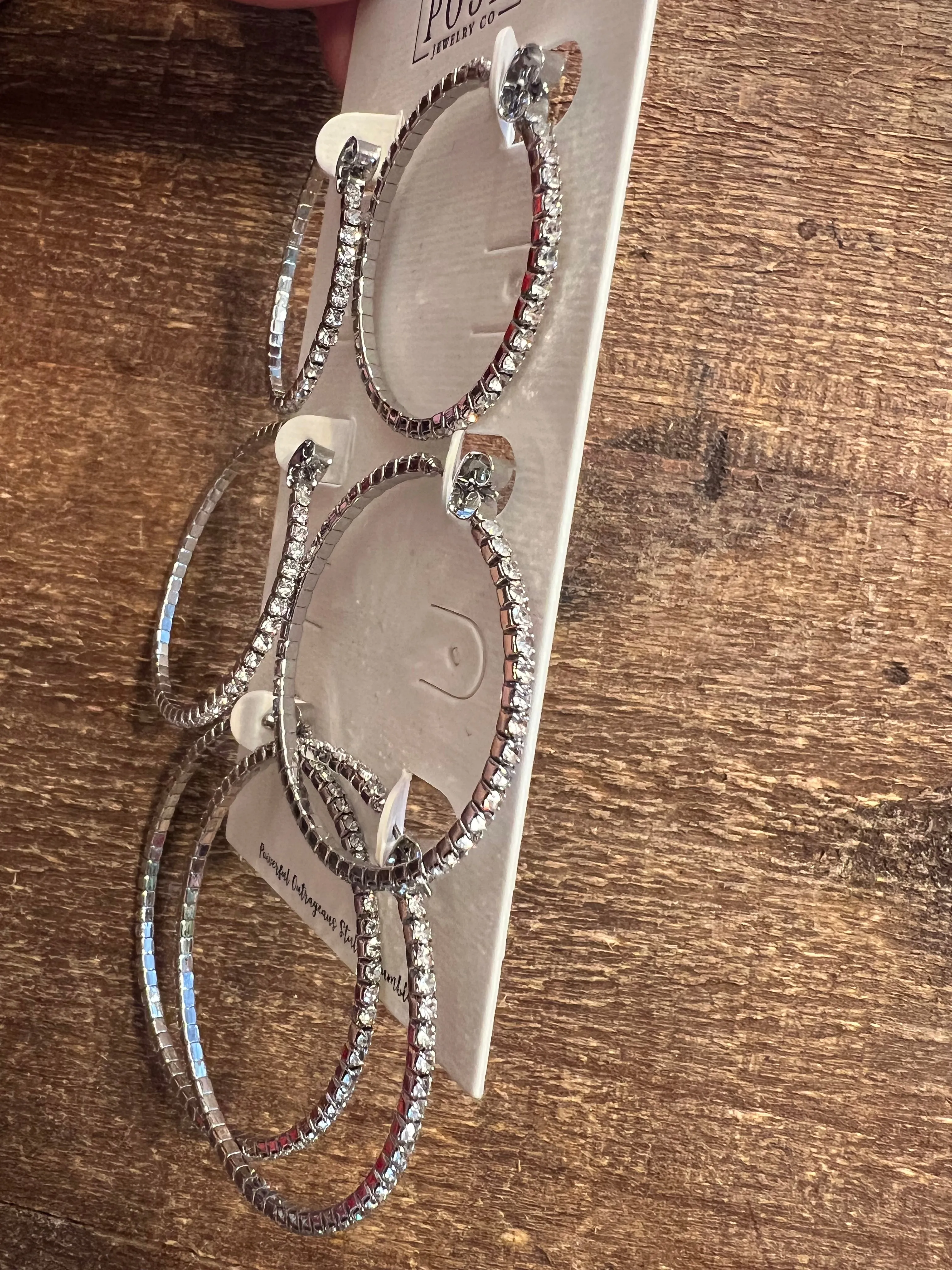 Set of 3 Rhinestone Hoops