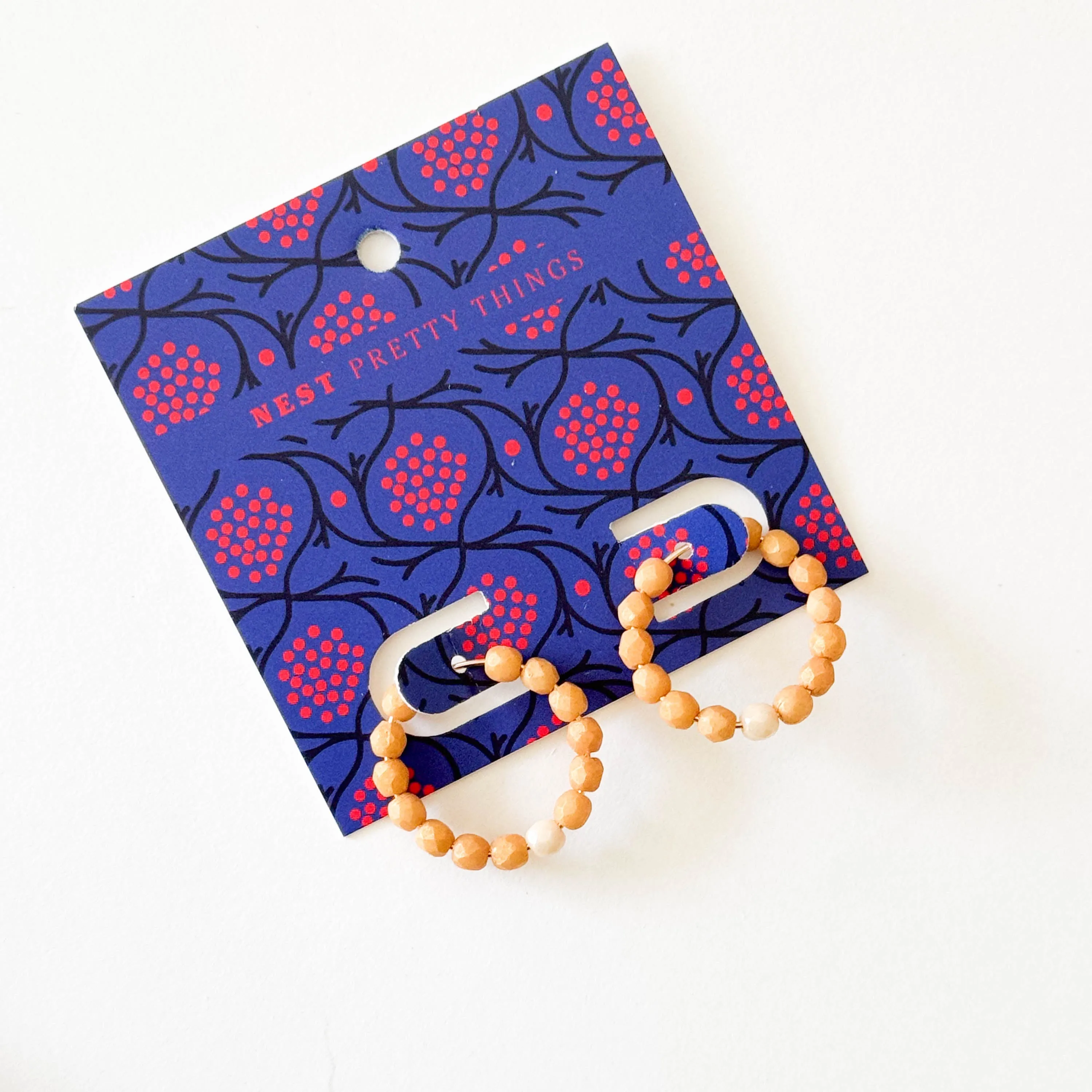 Small Colorful Gold Filled Hoops with Beads - WS