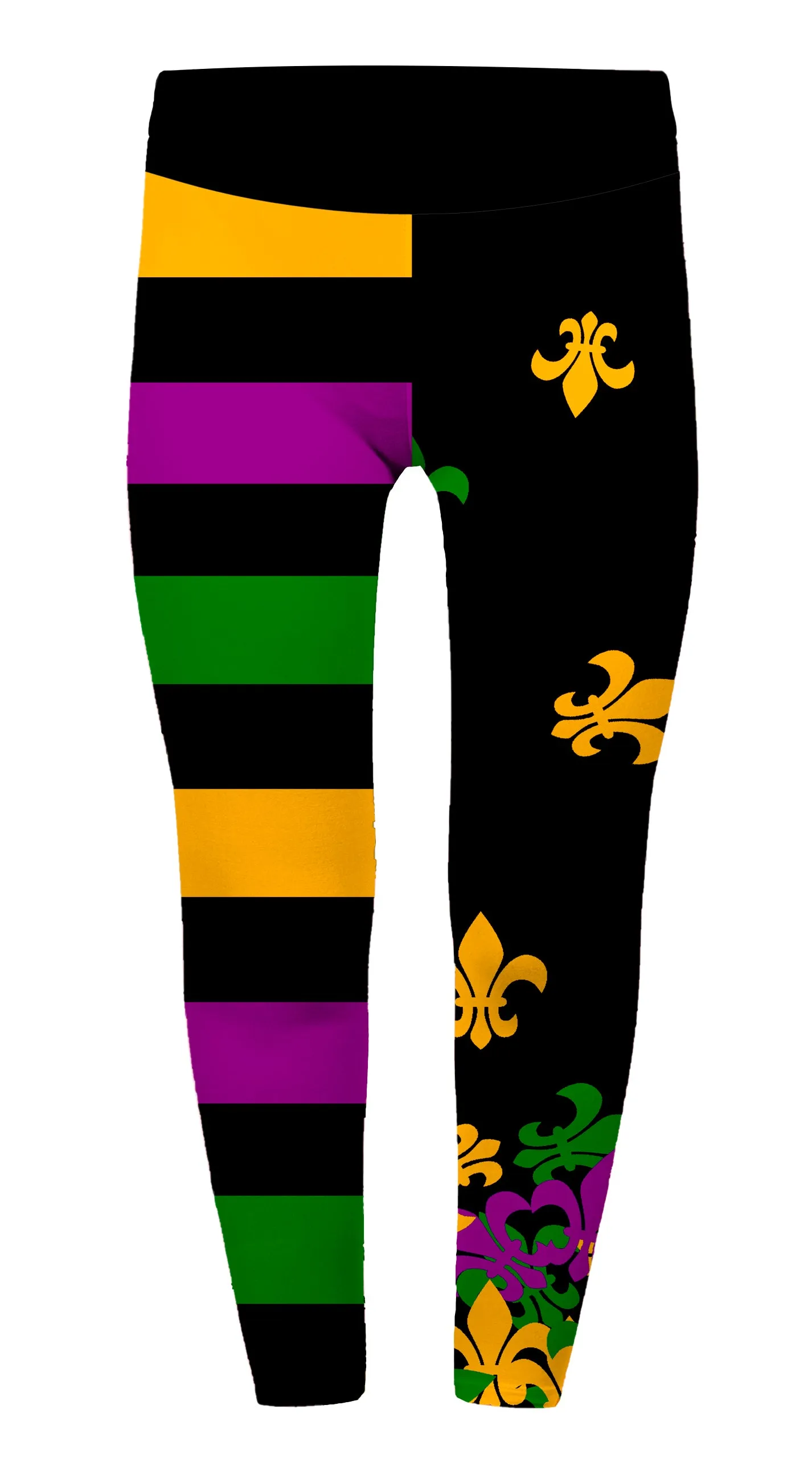 Spandex Leggings Junior - Fleur De Lis and Stripes