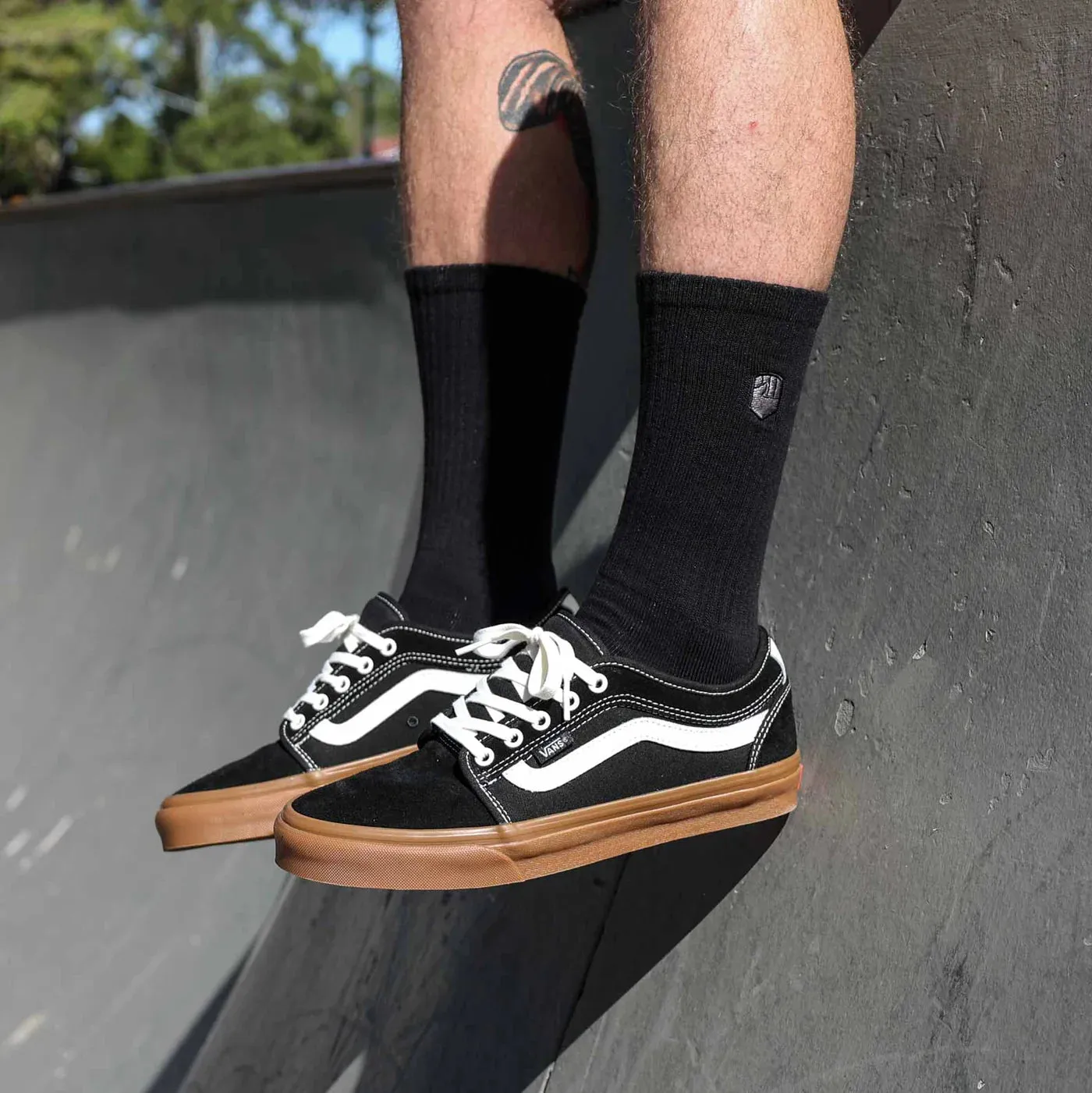 STOCKER BLACK CREW SOCKS