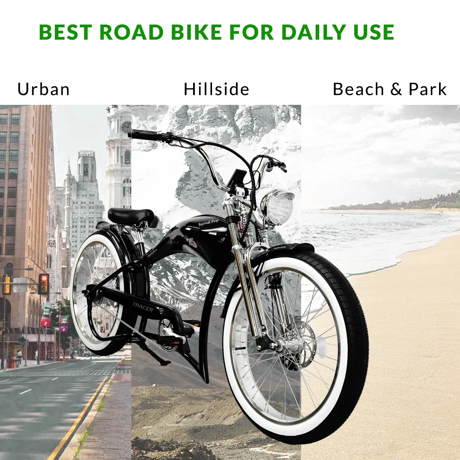 Tracer Twenty5 GTS 26" 48V/17.5Ah 500W Cruiser E-Bikes