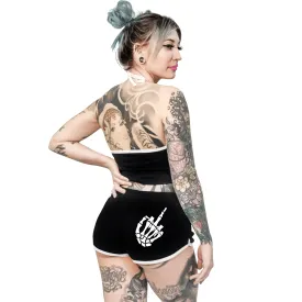 Up Yours Skeleton Finger Short Shorts