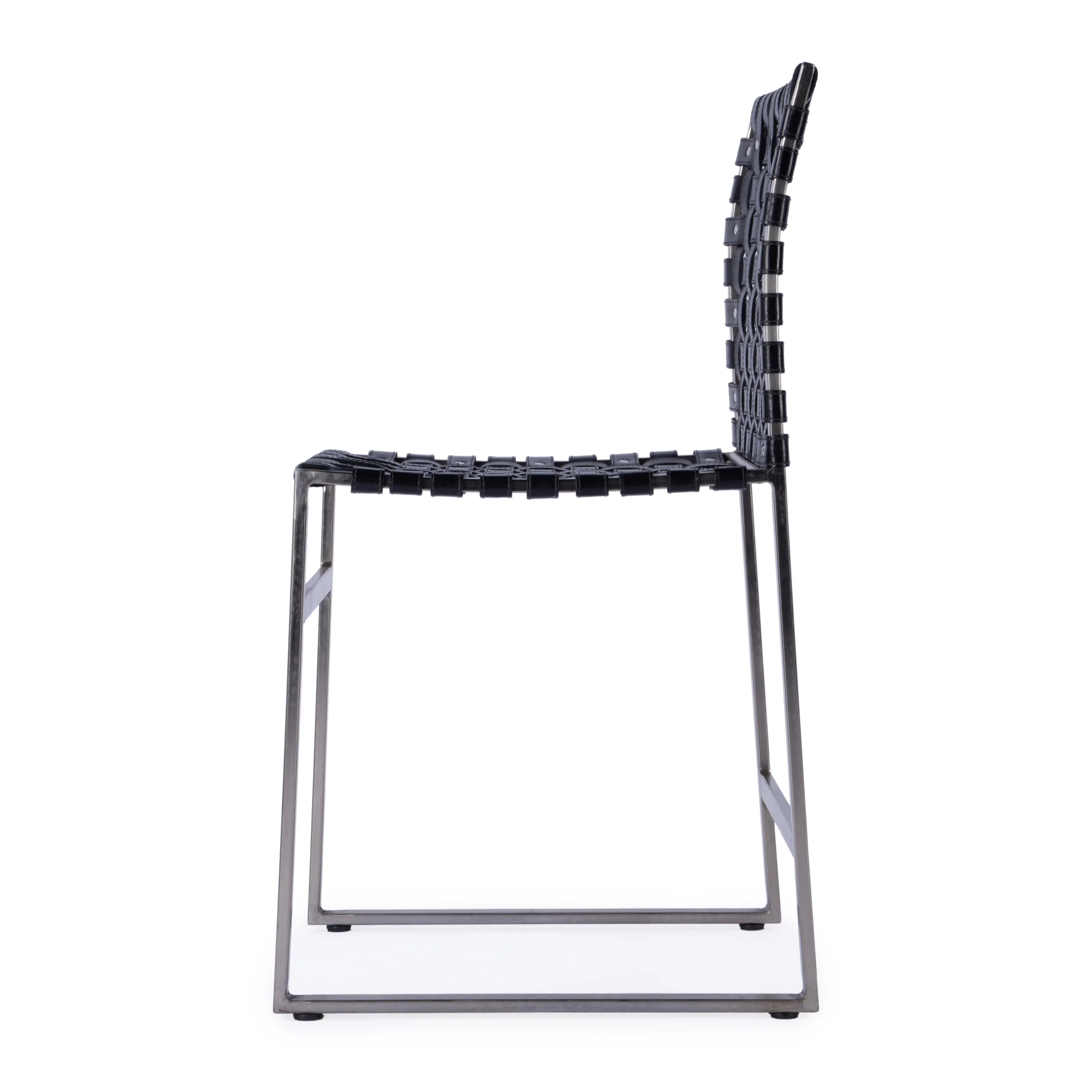 Urban Woven Leather Side Chair in Black  5447034