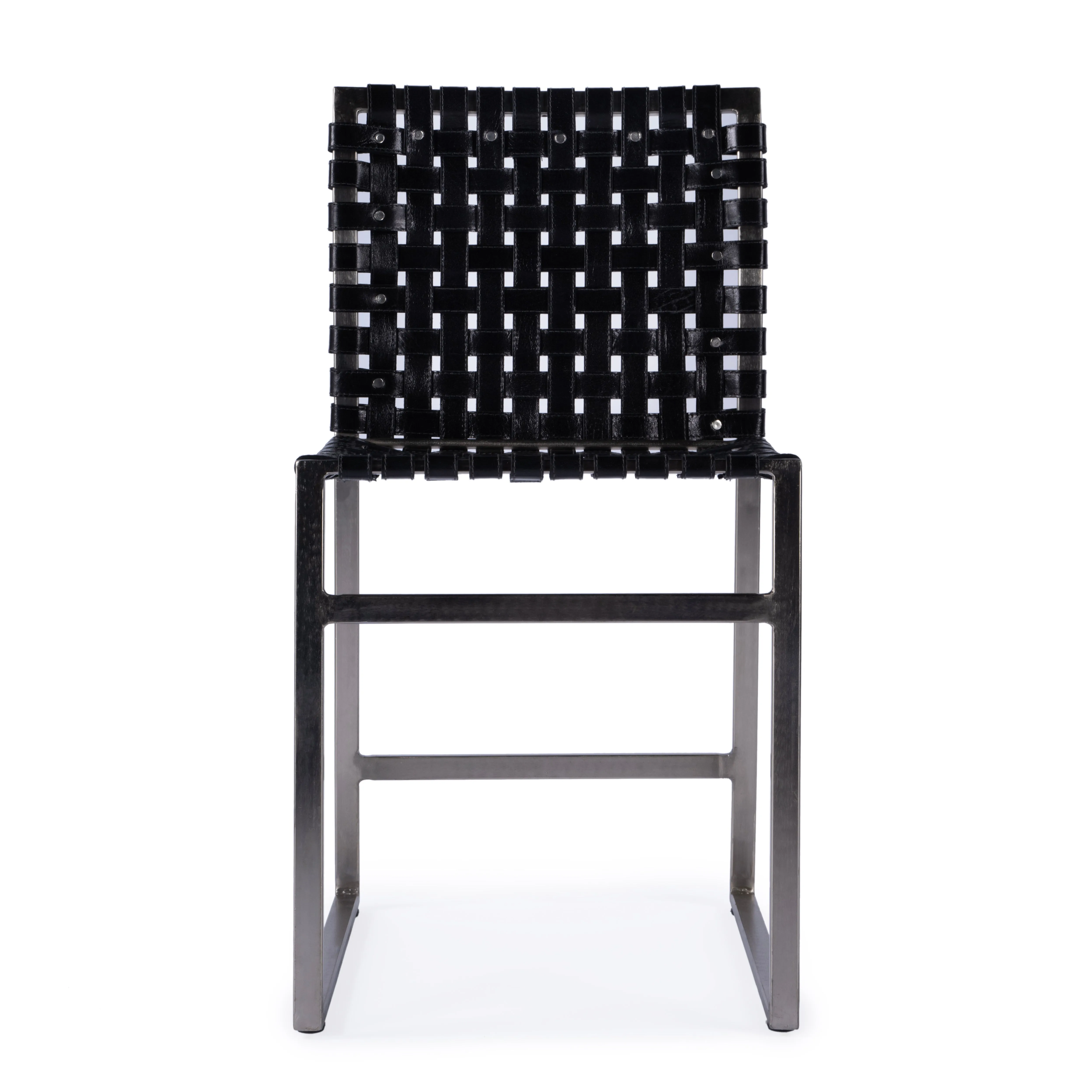 Urban Woven Leather Side Chair in Black  5447034