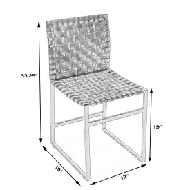 Urban Woven Leather Side Chair in Black  5447034