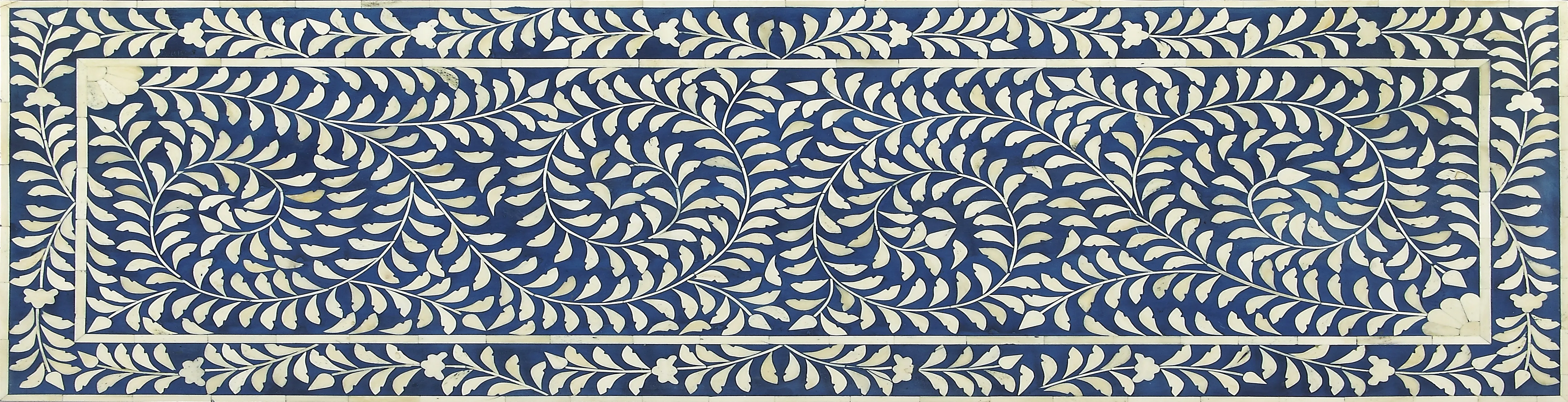 Vivienne Bone Inlay 47.5"W Bench in Blue  3558319